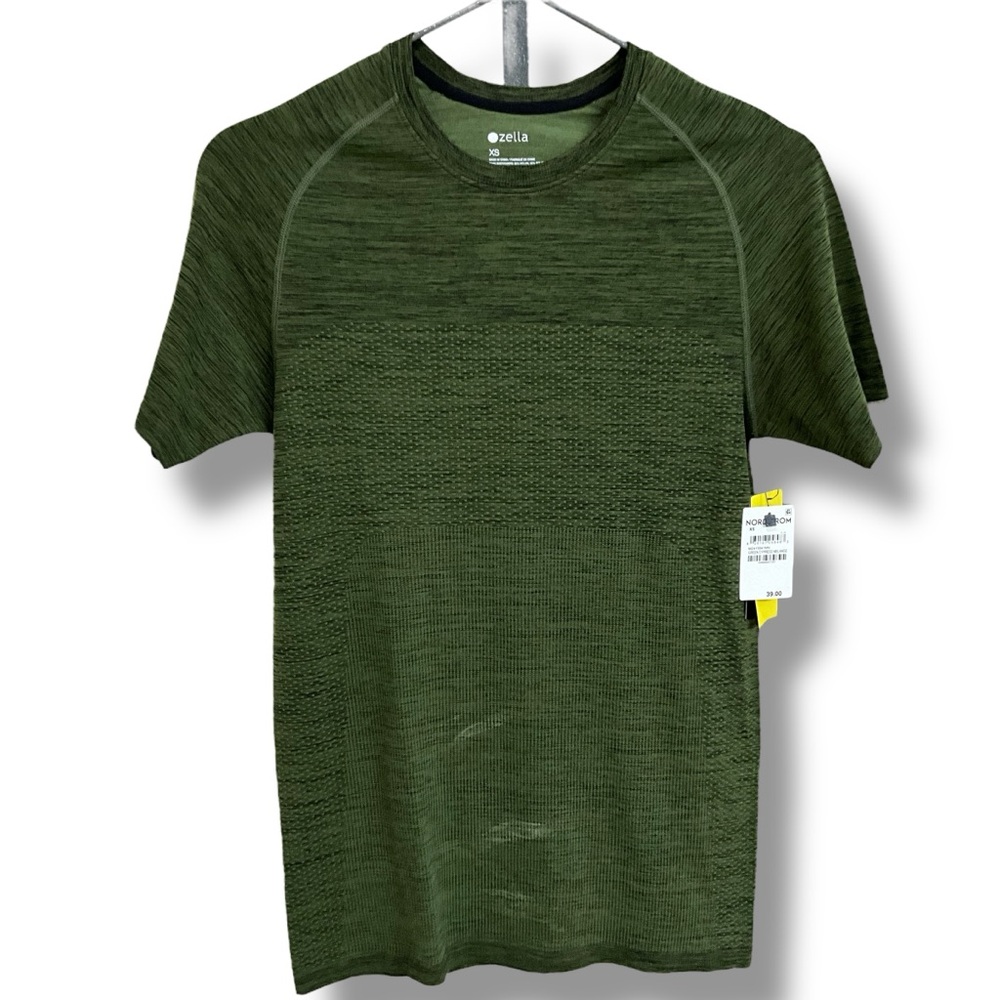 ZELLA Low Compression Gym Training Green Cypress Tee Shirt Size XS